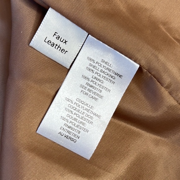 T TAHARI | Faux Leather Cropped Jacket, Toffee NWT - Picture 8 of 12